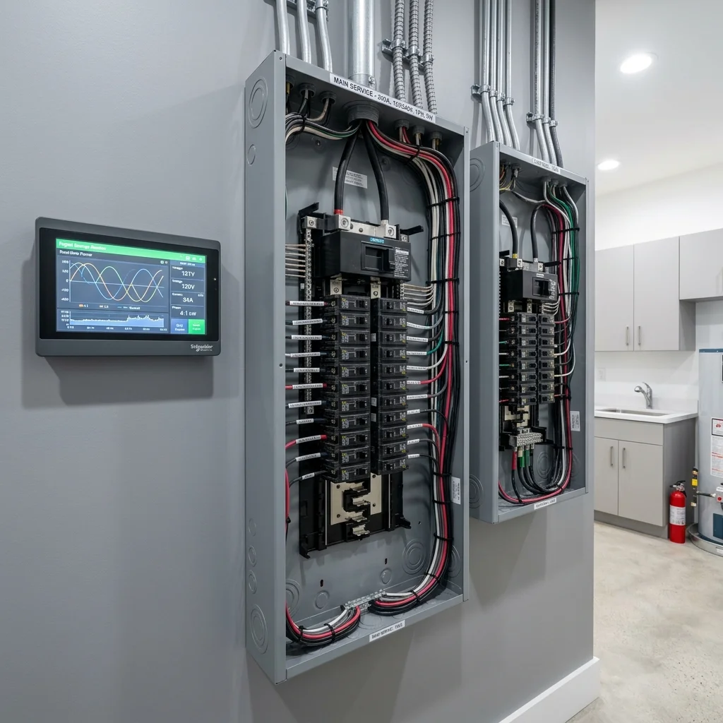 Residential Electrical Panel Monitoring Clean Current Flow